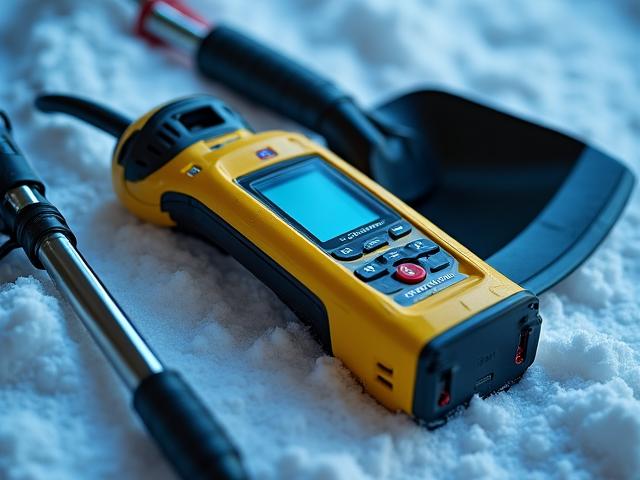 Lawineveiligheidset met sonar en schop