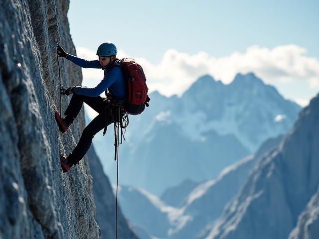Technische beklimming in de Alpen